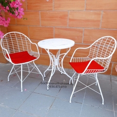 BỘ BÀN GHẾ CAFE 2 GHẾ SẮT - CF07