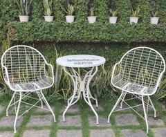 BỘ BÀN GHẾ CAFE 2 GHẾ SẮT - CF07