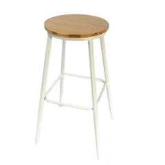 GHẾ BAR MẶT GỖ CHÂN CÔN - BAR49