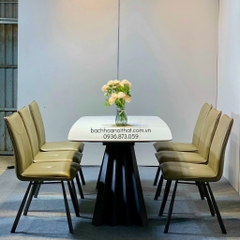 BÀN ĂN HIỆN ĐẠI MẶT ĐÁ CHÂN SẮT