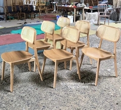 GHẾ GỖ SECCO TỰA ĐAN MÂY - GAG47