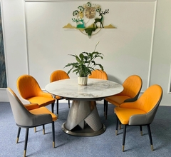 BÀN ĂN TRÒN MẶT ĐÁ KÉO DÀI