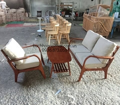 GHẾ SOFA TAY CONG ĐÔI GỖ CAO SU - SFG24