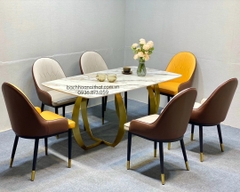 BÀN ĂN MẶT ĐÁ CHÂN INOX SANG TRỌNG