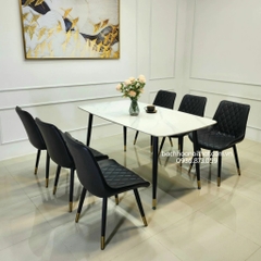 BỘ BÀN GHẾ ĂN 6 GHẾ LOFT NHẬP KHẨU - BBA33