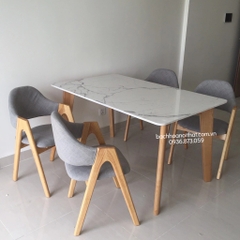 BỘ BÀN ĂN GỖ TỰ NHIÊN 4 GHẾ CHỮ A - BBA38
