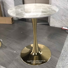 BÀN CAFE MẶT ĐÁ CHÂN TULIP MẠ VÀNG - BCF23