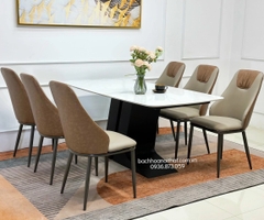 BÀN ĂN MẶT ĐÁ NHẬP KHẨU CHÂN SẮT - BAMD148