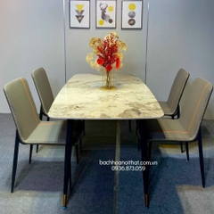 BỘ BÀN ĂN MẶT ĐÁ 4 GHẾ ZENA - BBA44