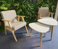 GHẾ SOFA TAY DẸT ĐƠN GỖ CAO SU - SFG02
