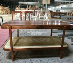 BÀN TRÀ SOFA MẶT GỖ 2 TẦNG MÂY - BTG22