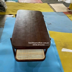 BÀN TRÀ SOFA MẶT GỖ 2 TẦNG MÂY - BTG22
