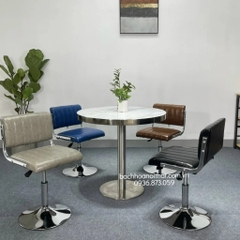 BÀN CAFE CHÂN BẠC MẶT ĐÁ ỐP VIỀN - BCF52