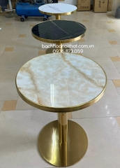 BÀN CAFE MẶT MICA CHÂN INOX MẠ VÀNG - BCF48