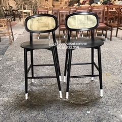 GHẾ BAR GỖ ASH TỰA ĐAN MÂY - BAR41