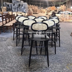 GHẾ BAR GỖ ASH TỰA ĐAN MÂY - BAR41