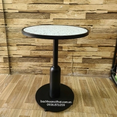 Bàn Cà Phê Chân Sắt Mặt Gạch Hoa - BCF71