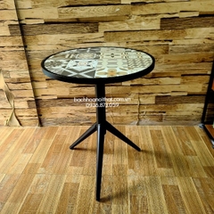 Bàn Cafe Tròn 60cm Chân Sắt Sơn Tĩnh Điện - BCF76