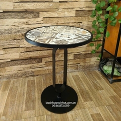 Bàn Cafe Mặt Gạch Hoa Chân Sắt - BCF68