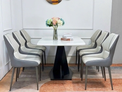 Bộ Bàn Ăn Chân X 6 Ghế Veno -BBA52