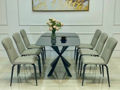 Bộ Bàn Ăn Chân Cộng 6 Ghế Levi -BBA54