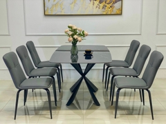 Bộ Bàn Ăn Chân Cộng 6 Ghế Levi -BBA54