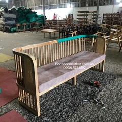 GHẾ SOFA MÂY RUSTIC ĐÔI PHONG CÁCH INDOCHINE - SFG43