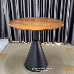 Bàn Cafe Tròn Mặt Gỗ MDF Phủ Veneer - BCF80