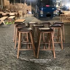 GHẾ BAR CHÂN GỖ MẶT NỆM - BAR20