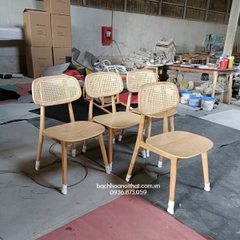GHẾ GỖ SECCO TỰA ĐAN MÂY - GAG47