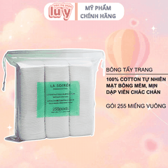 [Miếng Vuông] Bông Tẩy Trang La Soirée 255 miếng (La Soire)