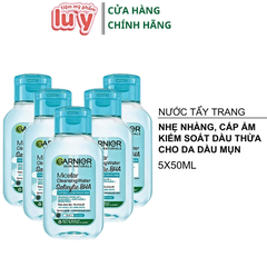 Nước Tẩy Trang Garnier Mini 50ML Pháp - Xanh Dương Da Dầu Mụn [Cty - Free VAT]