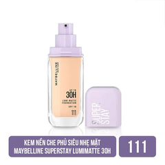 Kem Nền Maybelline Superstay #111 Lumi Matte 30H Foundation Bắt Sáng Che Phủ Siêu Nhẹ