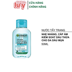 Nước Tẩy Trang Garnier Mini 50ML Pháp - Xanh Dương Da Dầu Mụn [Cty - Free VAT]