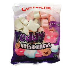 Kẹo Bông Gòn Corniche Vị Hỗn Hợp Teddy Marshmallows (Gói 70g-tím)