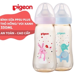 BS PPSU Plus Pigeon voi và thỏ 330ml