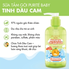 Purite Baby tắm gội thiên nhiên tinh dầu cam 500ml