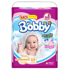Miếng lót Bobby size Newborn 2 60 miếng (4-7kg)