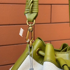 CHARLES&KEITH WOVEN HANDLE CANVAS BUCKET BAG - MULTI ( CK2-10840452-1)