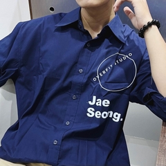 JAESEONG ICONIC LOGO SHIRT NAVY