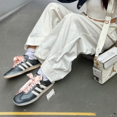 ADIDAS SAMBA OG (IH8047) BLACK PINK RIBBON LACES
