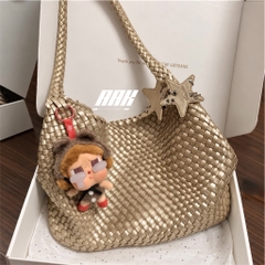 Ecoday Woven Tote Bag "Champagne Color"