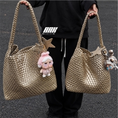Ecoday Woven Tote Bag "Champagne Color"