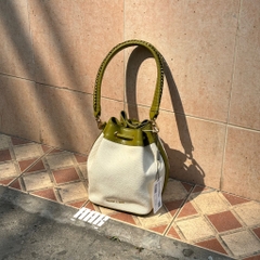 CHARLES&KEITH WOVEN HANDLE CANVAS BUCKET BAG - MULTI ( CK2-10840452-1)