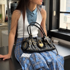 ECODAY Lockie Heart baguette bag "Pure Black"