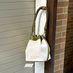 CHARLES&KEITH WOVEN HANDLE CANVAS BUCKET BAG - MULTI ( CK2-10840452-1)