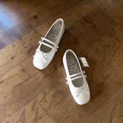 Rockfish SQUARE TOE TWO STRAP MARYJANES(ENAMEL)  / WHITE
