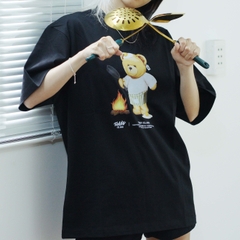 TEDDY ISLAND TEE - COOKING TEDDY (20FW_01) - BLACK