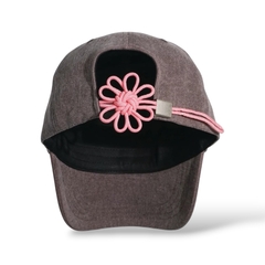 ONGO DENIM FLOWER KNOT CAP (Vintage Brown)