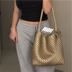Ecoday Woven Tote Bag "Champagne Color"
